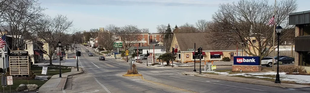 Downtown Elm Grove, Wisconsin along Watertown Plank Road