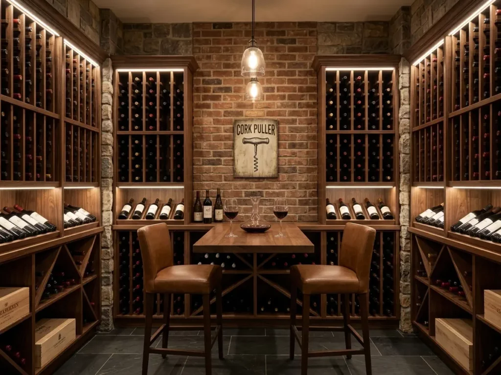 Custom basement wine cellar in Waukesha, WI